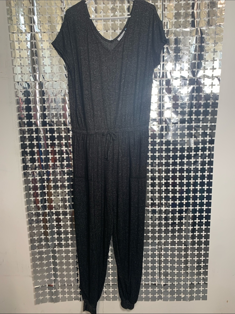 Serra Heathered Black Knit Romper